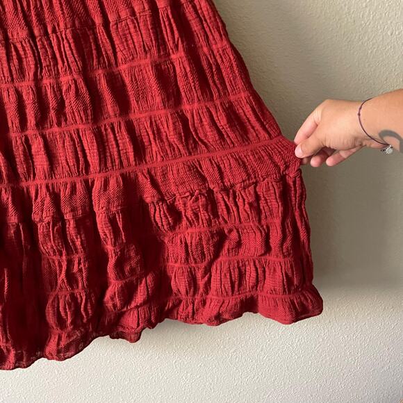rust orange tierd maxi skirt | boho fairy whimsy hippie festival fits XS S M - Picture 2 of 4